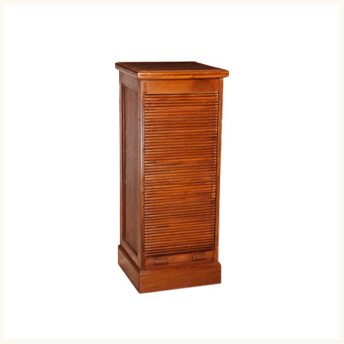 Bombay Roll Top Filing Cabinet Colonial Burma Teak Cabinet