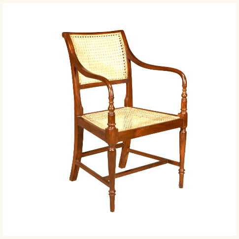Ooty Armchair Colonial Teak Dining Chair Reproduction Cane